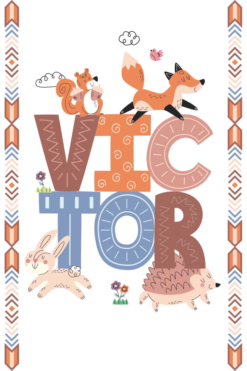 Nursery poster forest animals with names - TenStickers