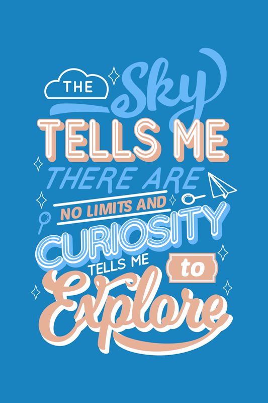 "curiosity is the key poster for teenager" - TenStickers