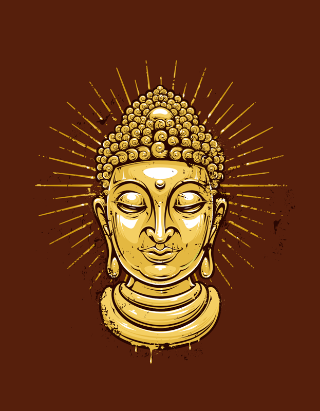 Zen poster golden buddha silhouette - TenStickers