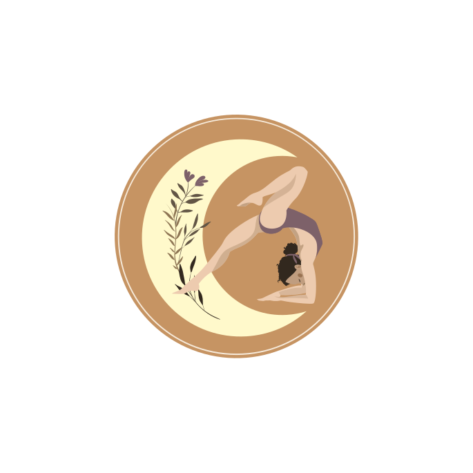 Sports poster of yoga pose illustration with moon - TenStickers