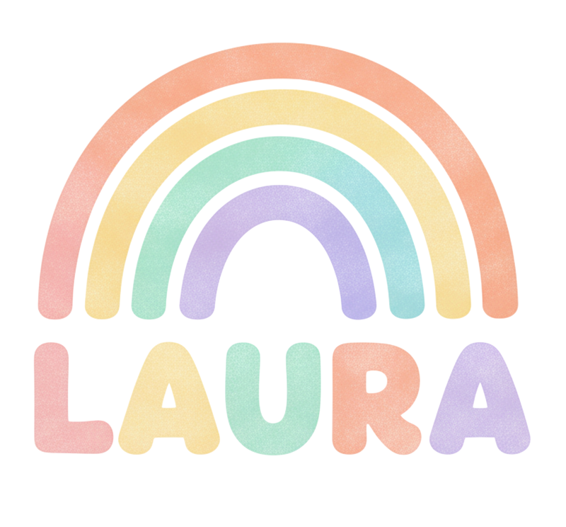 Customisable poster of rainbow with name - TenStickers