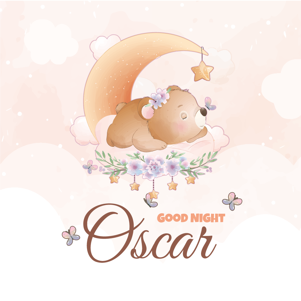 Customisable poster good night bear - TenStickers