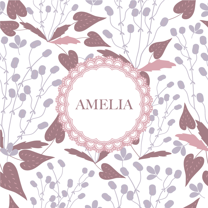 Customisable poster floral name design - TenStickers
