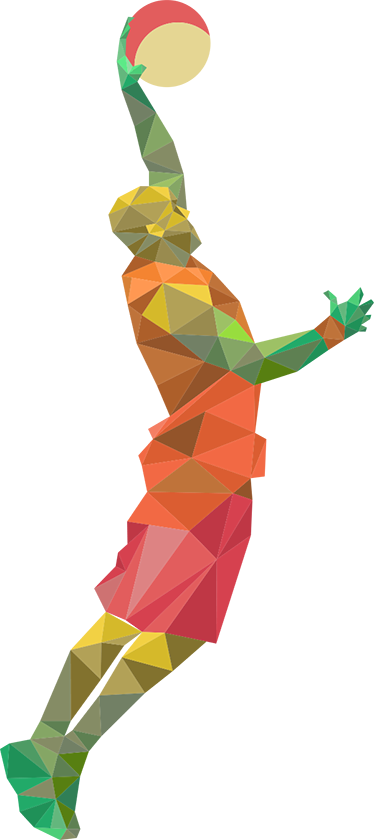 Basketball poster geometric player vinyl decor - TenStickers