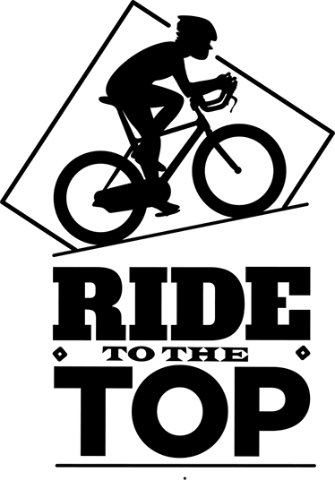 Cycling poster riders reaching the summit - TenStickers