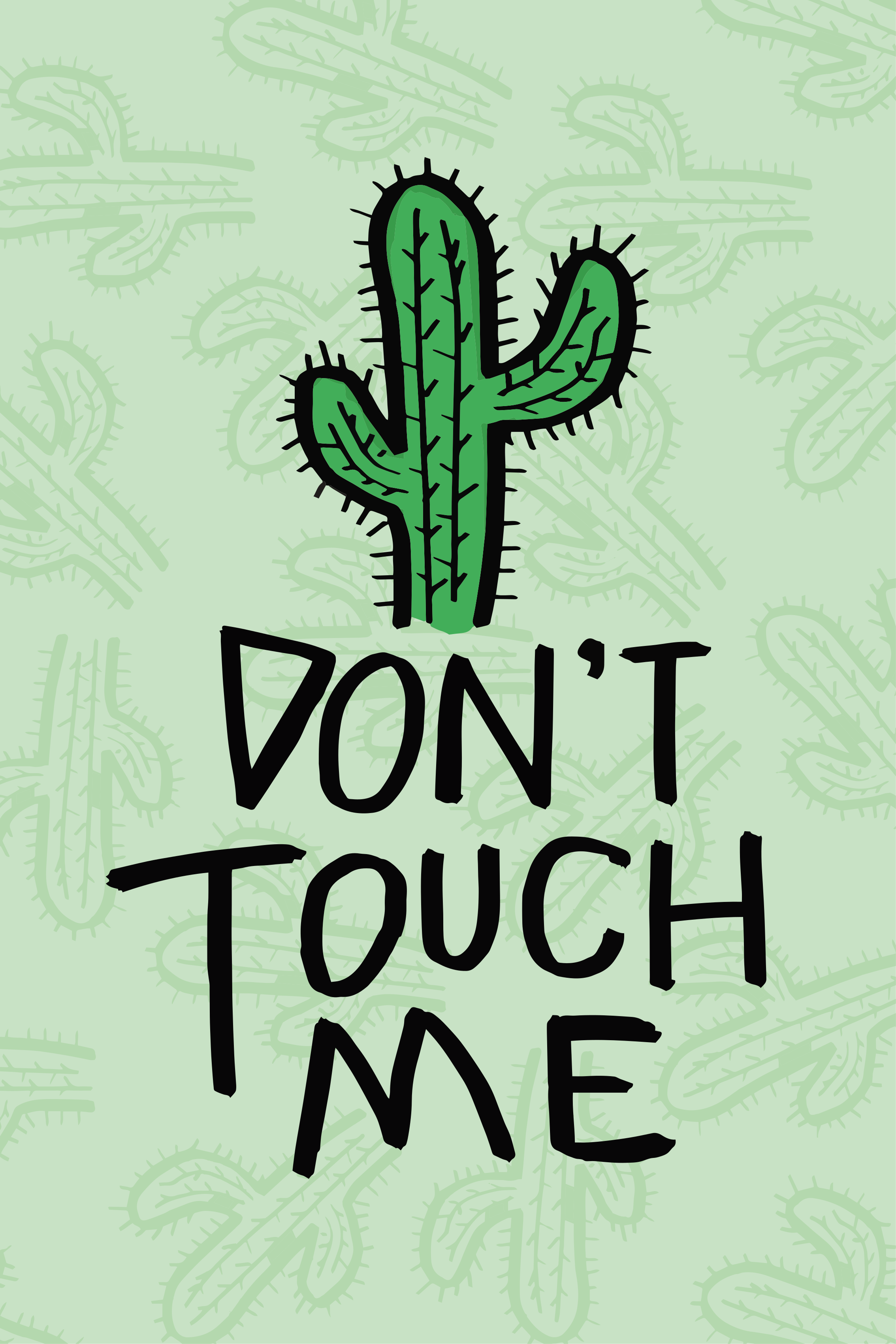 Cactus with a laugh plant poster - TenStickers
