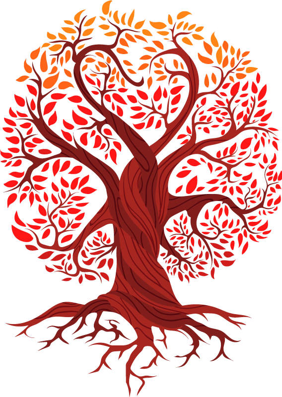 Tree poster tree of life in red - TenStickers