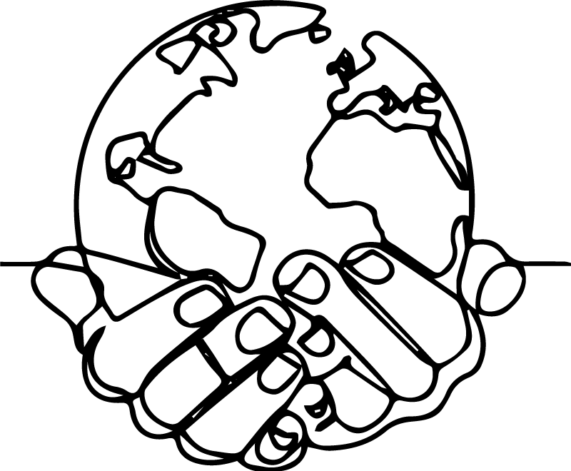 Map poster minimalist earth - TenStickers