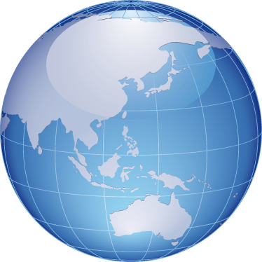 Map poster blue world vinyl australia and asia - TenStickers