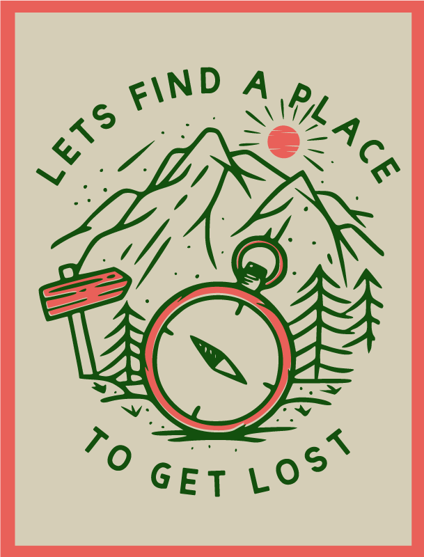 Let's get lost map poster - TenStickers