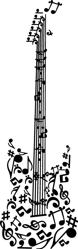 Music poster decorative vinyl guitar staff - TenStickers