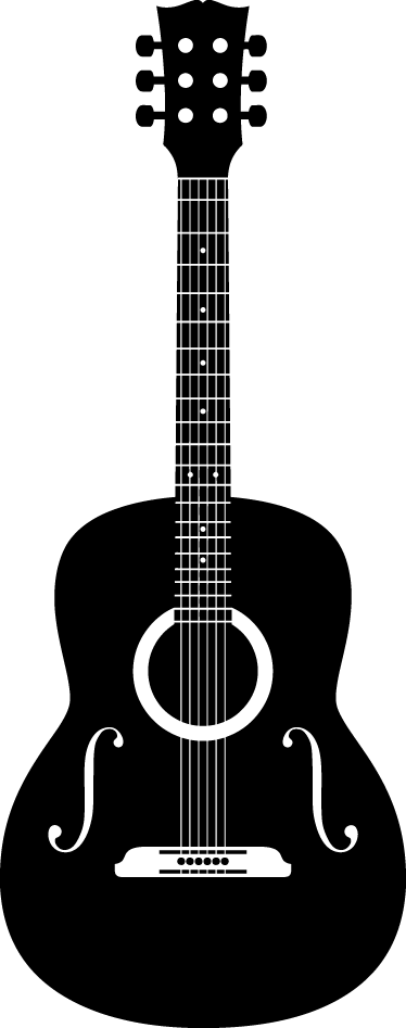 Music poster acoustic guitar wall decal - TenStickers