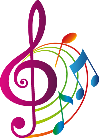 Music poster colorful treble clef vinyl decor - TenStickers