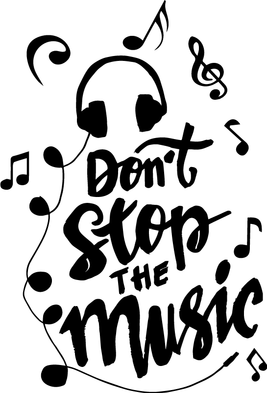 Music poster featuring musical note designs - TenStickers