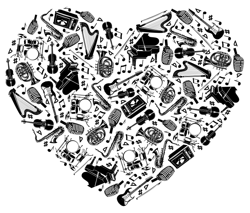 Music poster with heart-shaped design - TenStickers