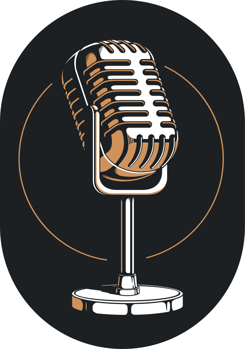 Music poster silhouette microphone artwork - TenStickers