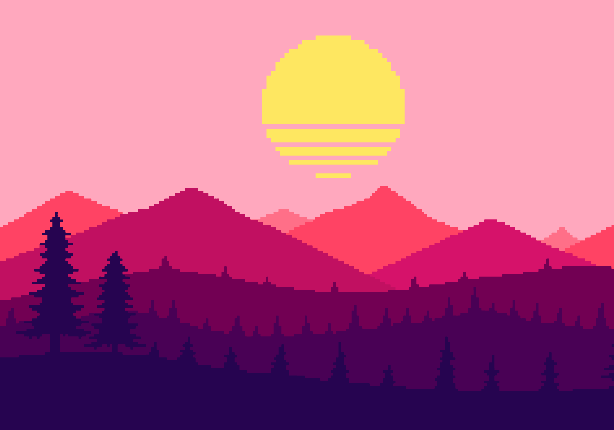 Landscape poster sunset aesthetic wall mural - TenStickers