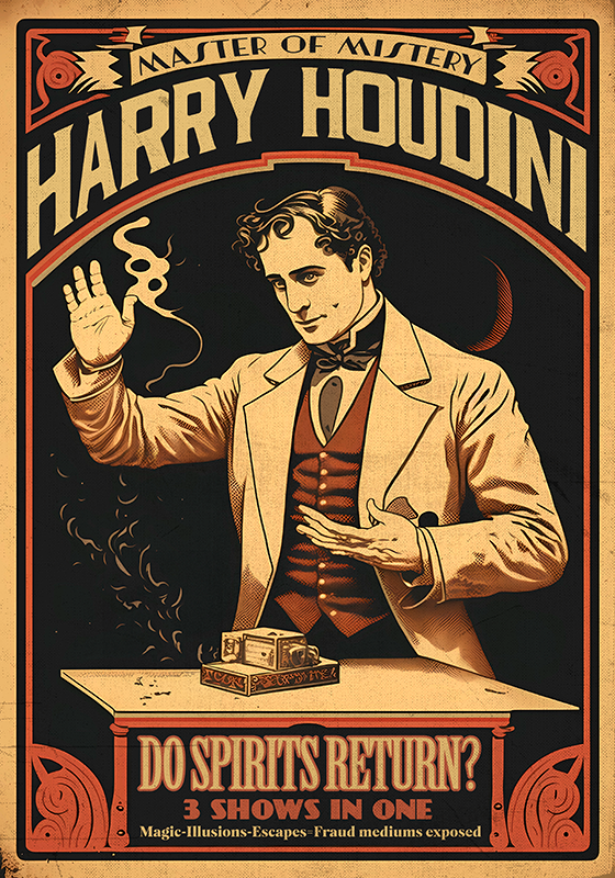 Vintage poster of houdini's magic - TenStickers