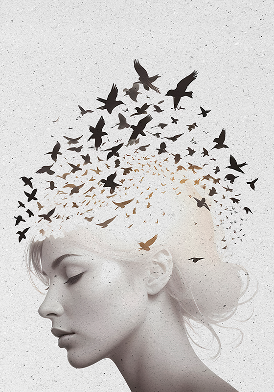 Abstract poster birds in mind - TenStickers