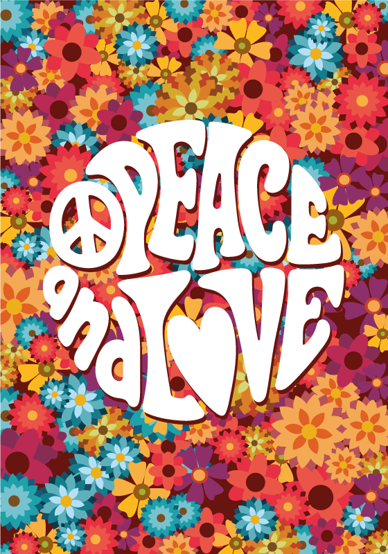 Peace and love quote poster - TenStickers