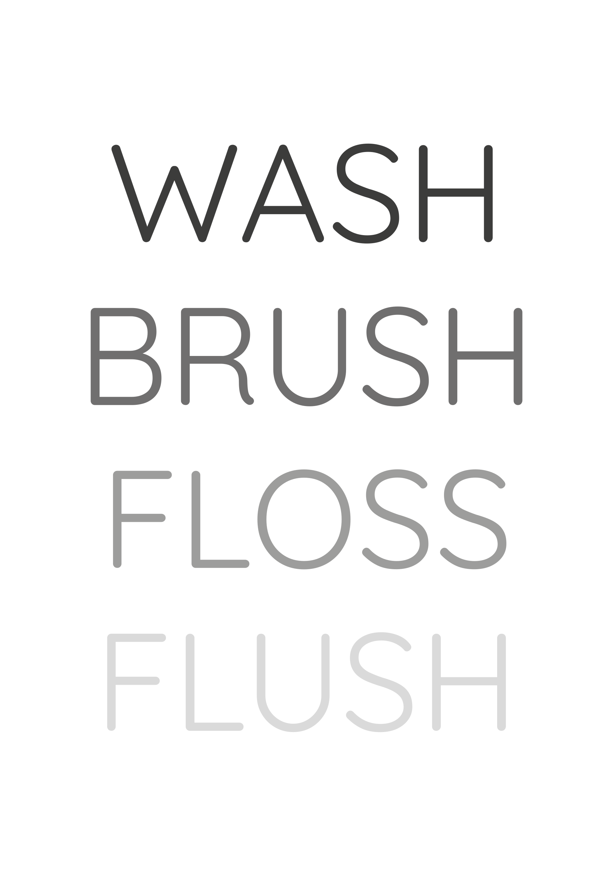 Quote poster: clean brush floss flush - TenStickers