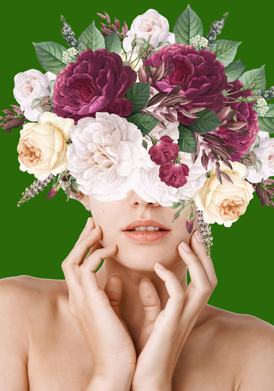 Flower poster floral woman - TenStickers