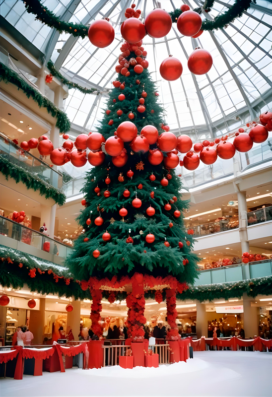 Christmas poster christmas tree in the mall - TenStickers