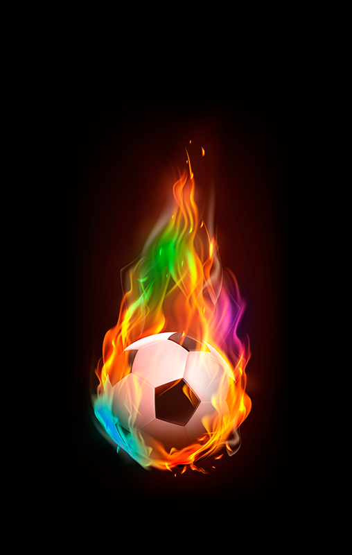 Football poster with multicolor fireball design - TenStickers