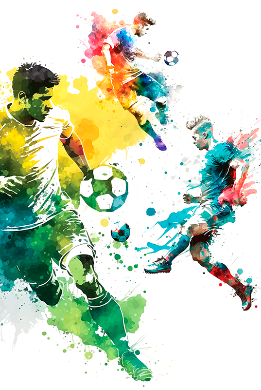 Football poster capturing sport in action - TenStickers