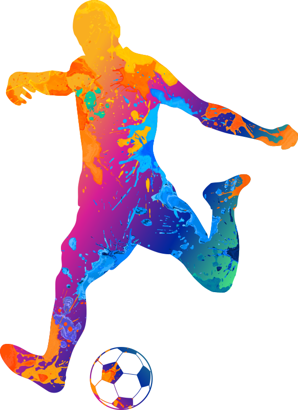 Football poster with paint splashed soccer - TenStickers