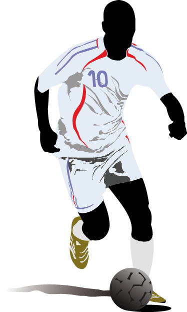Football poster footballer in motion - TenStickers