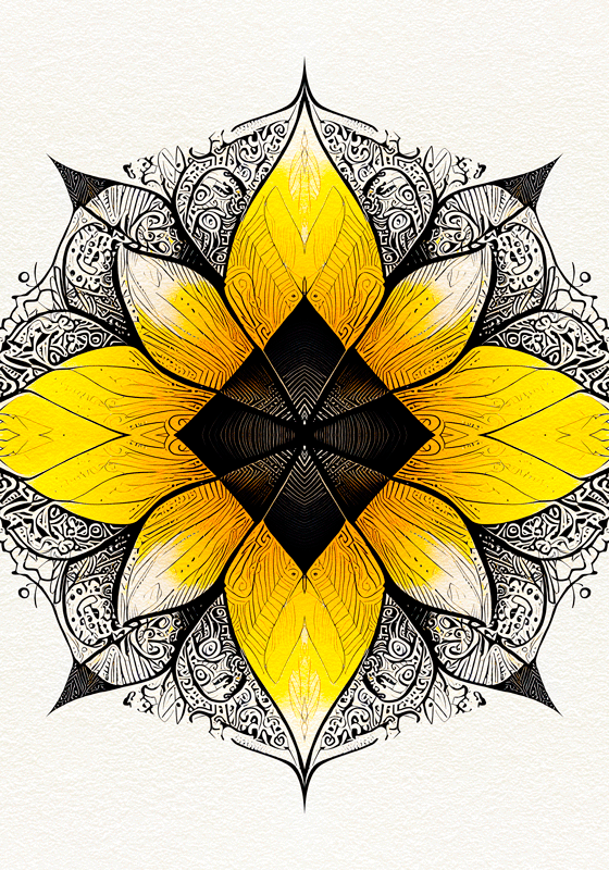 Floral Mandala zen poster - TenStickers
