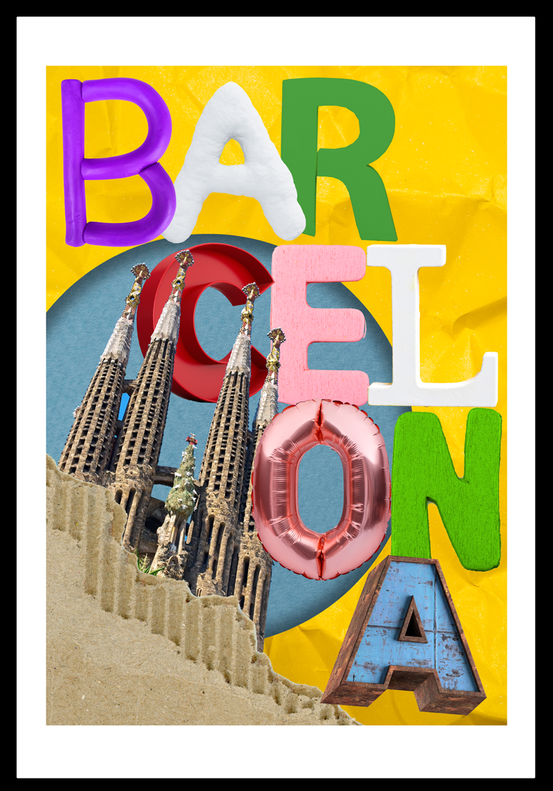 Barcelona College living room poster - TenStickers