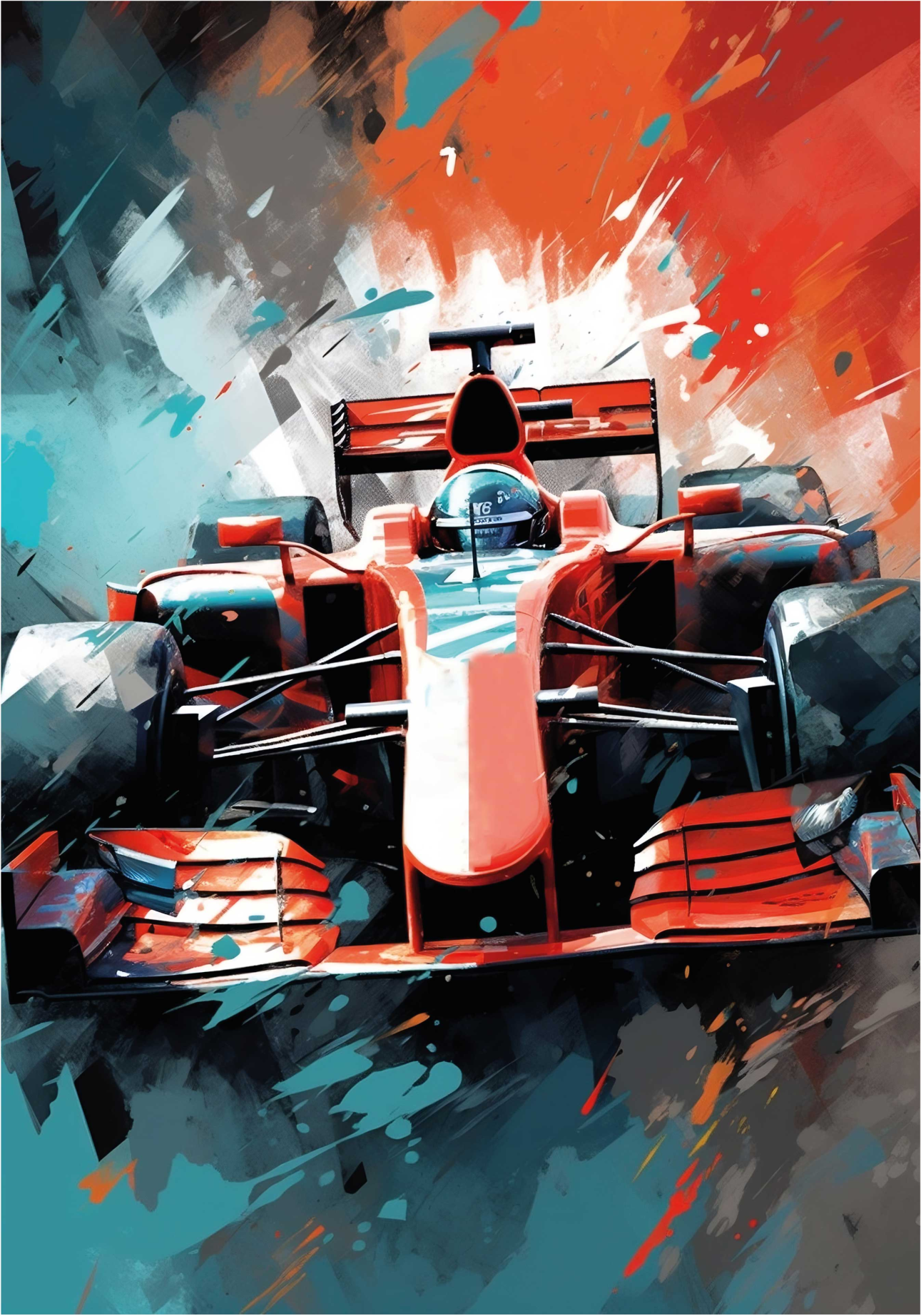 red car f1 poster - TenStickers