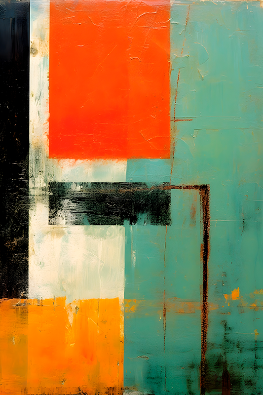 expressionist rectangles art poster - TenStickers