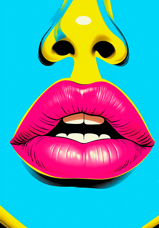 sexy mouth pop art poster - TenStickers