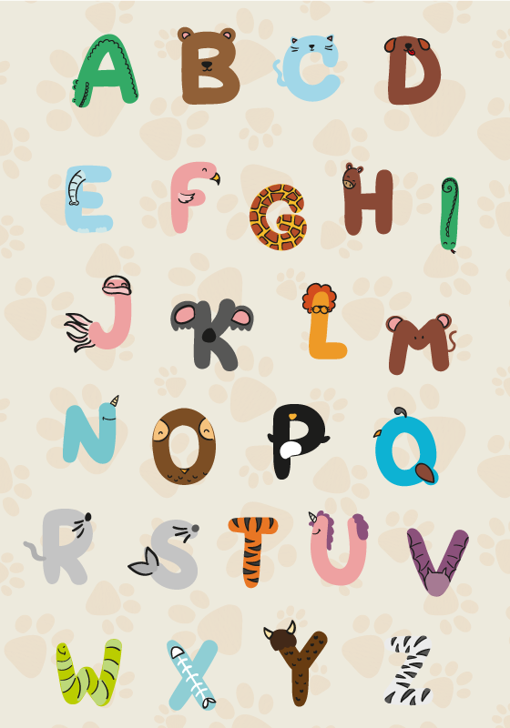 an animal alphabet nursery poster - TenStickers