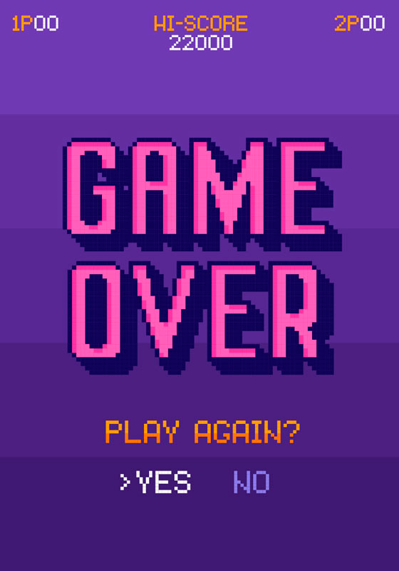 "Game over" video game poster - TenStickers