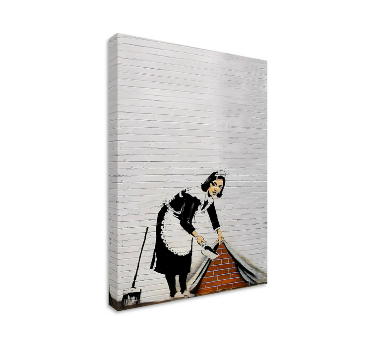 Cleaning lady decorative canvas art - TenStickers