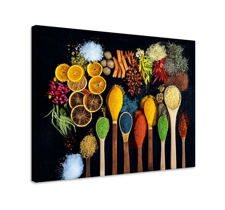 Wooden spoon with spices kitchen prints - TenStickers