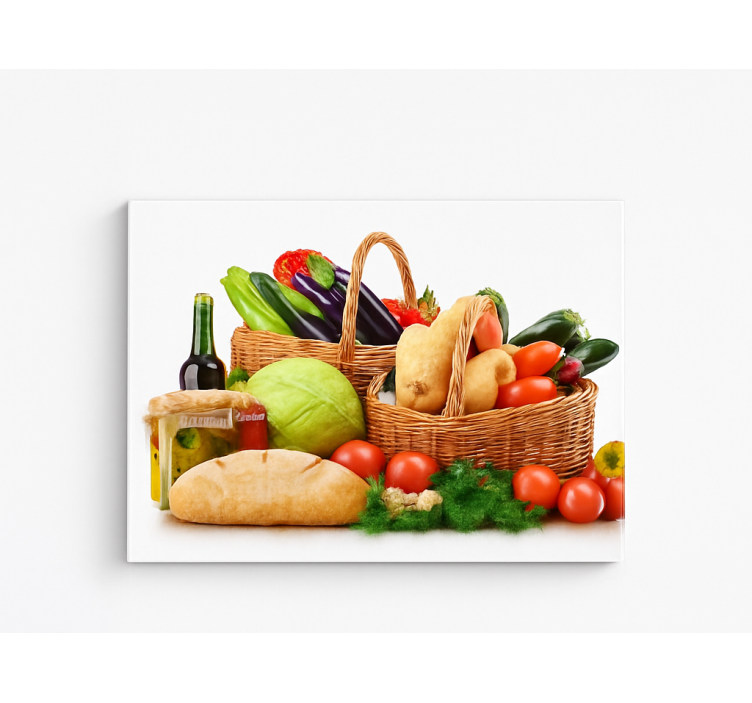 Vegetables in a basket kitchen prints - TenStickers