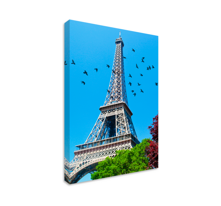 Eiffel Tower Birds Flyover cityscape wall art - TenStickers