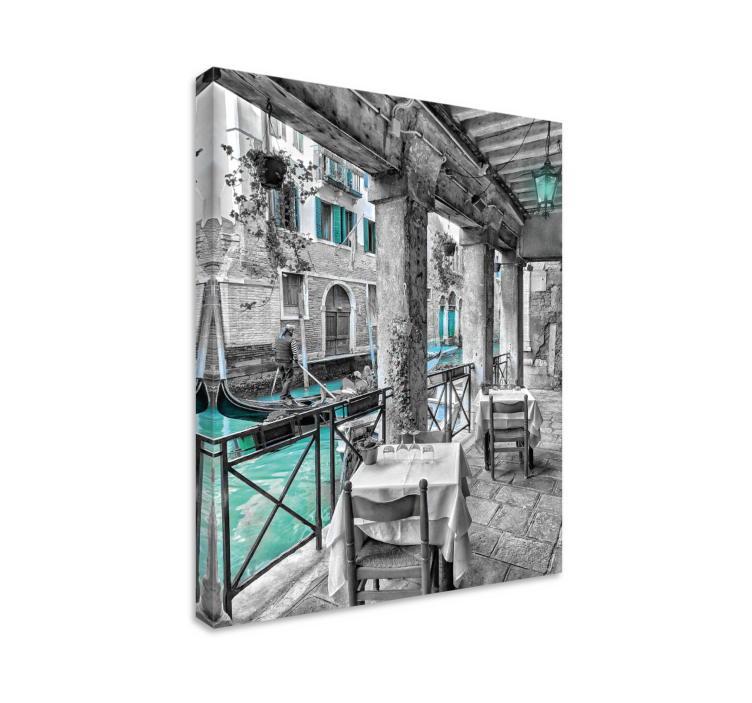 man riding on boat venice city canvas prints - TenStickers