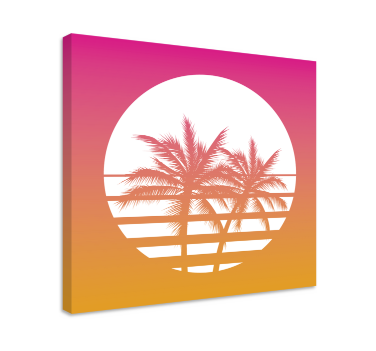 Sunset vintage landscape canvas - TenStickers