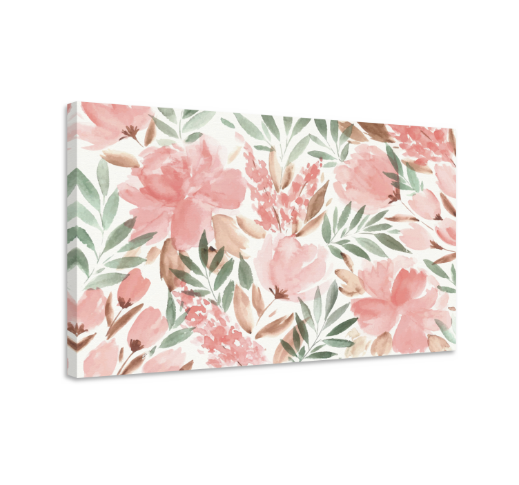 Watercolor flowers modern canvas wall art - TenStickers