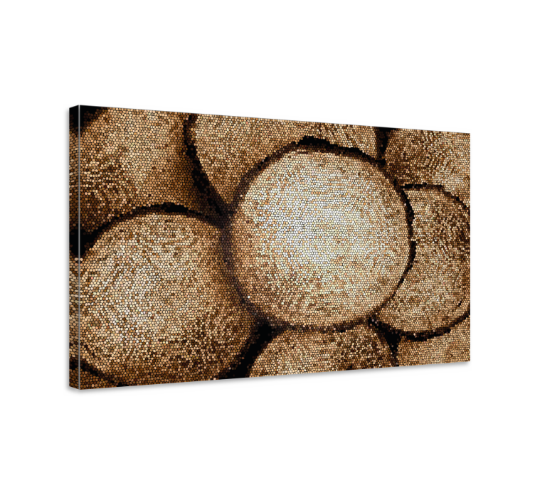 Wooden Square mosaic canvas prints - TenStickers