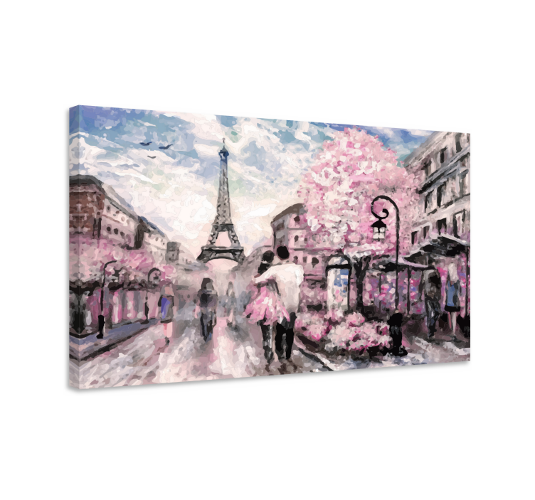 Cityscape wall art parisian spring walk - TenStickers