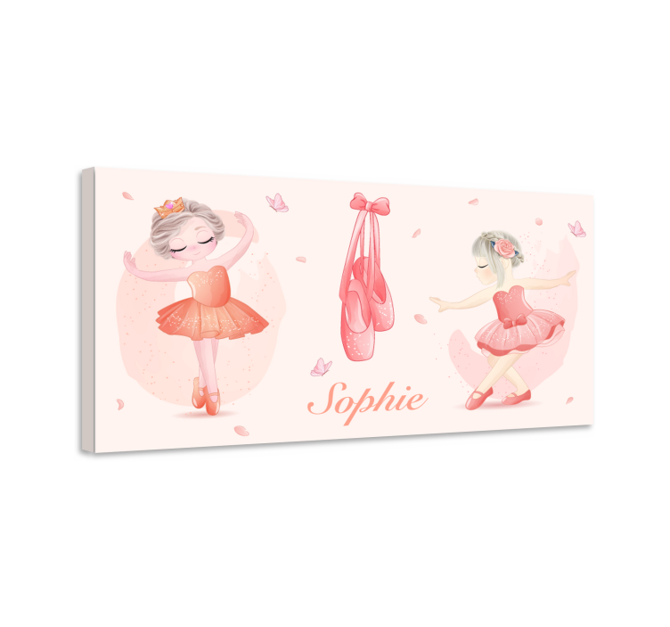 Personalised Kids Ballerina Canvas Print - TenStickers