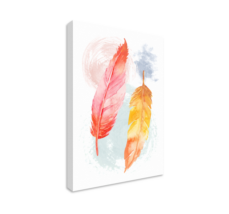 pluma colorida invertidas canvas wall art - TenStickers