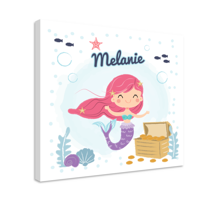 bebe de sirena con nombre nursery canvas - TenStickers